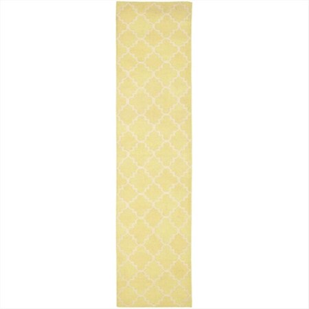Safavieh 2 Ft. -6 In. X 12 Ft. Runner Contemporary Dhurries- Light Green And Ivory- Flatweave Rug DHU554A-212